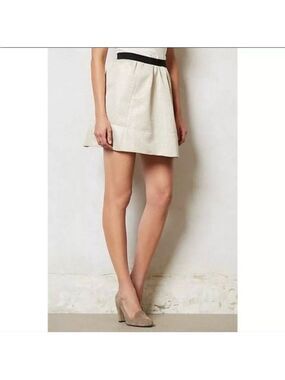 Ganni x Anthropologie Gold Metallic Brocade Cressida Skirt Medium